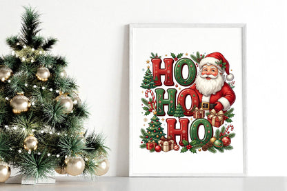 Santa Ho Ho Ho Christmas PNG, Santa Claus Holiday Sublimation Design, Christmas Shirt PNG