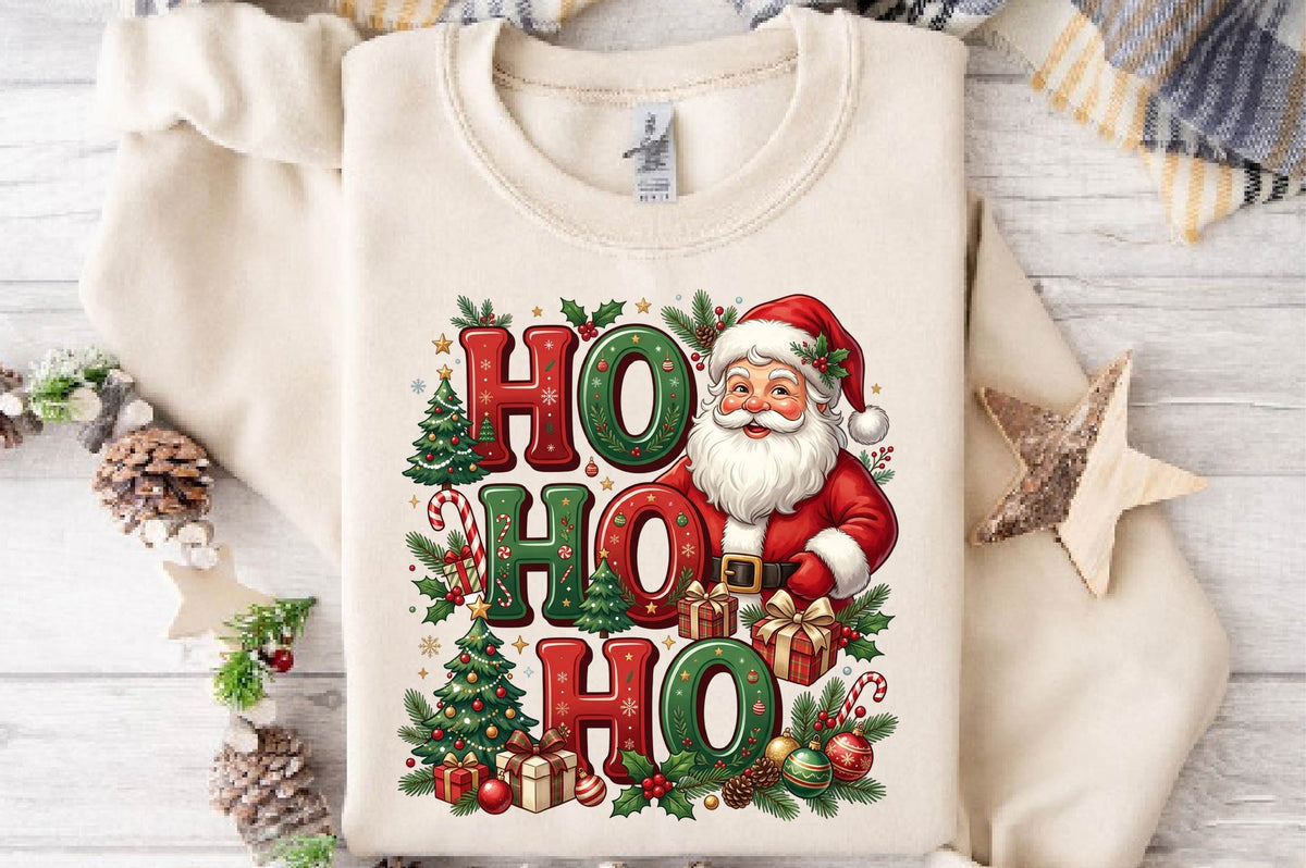 Santa Ho Ho Ho Christmas PNG, Santa Claus Holiday Sublimation Design, Christmas Shirt PNG