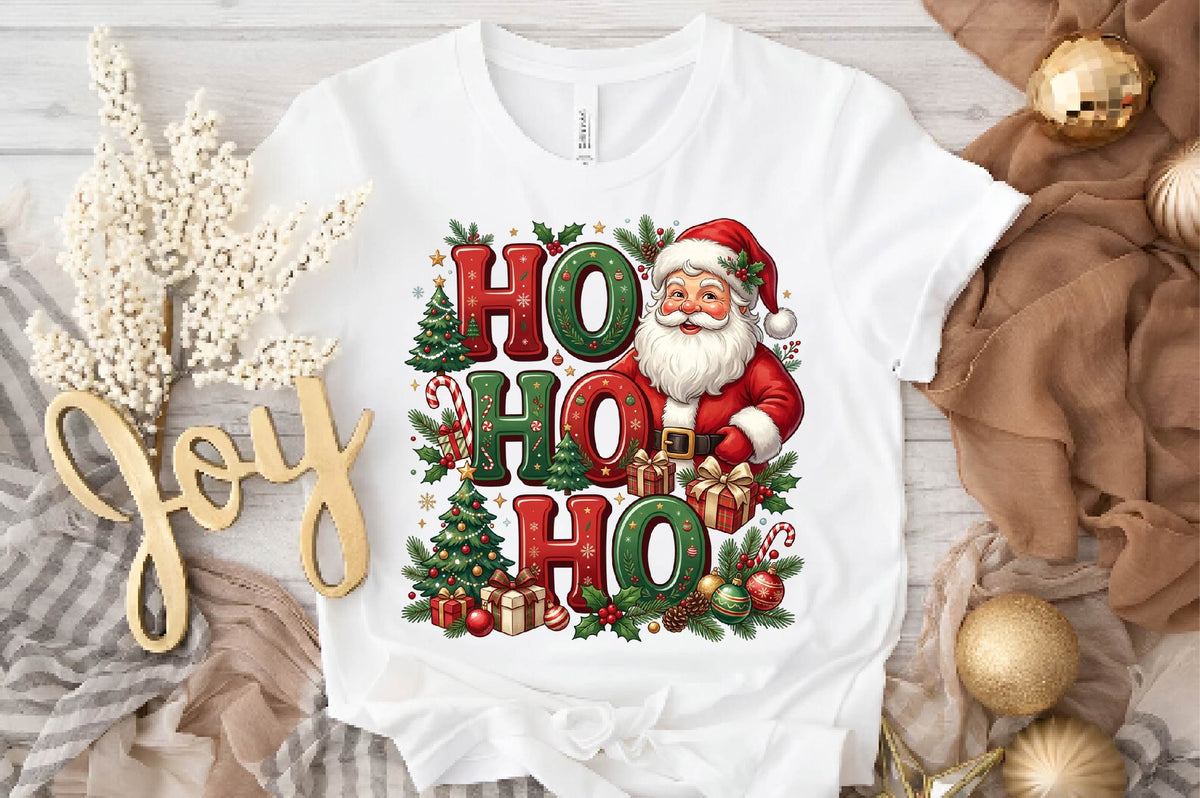 Santa Ho Ho Ho Christmas PNG, Santa Claus Holiday Sublimation Design, Christmas Shirt PNG