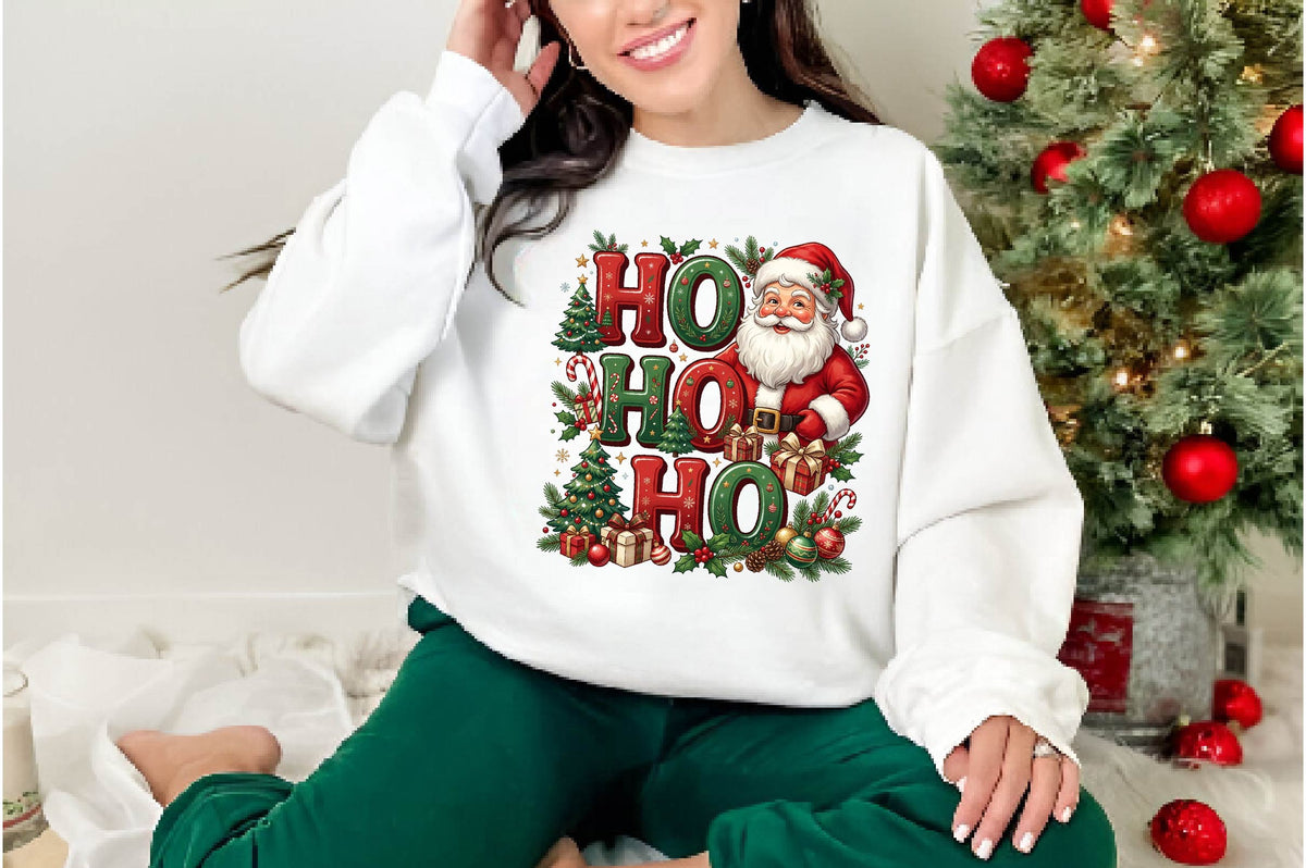 Santa Ho Ho Ho Christmas PNG, Santa Claus Holiday Sublimation Design, Christmas Shirt PNG