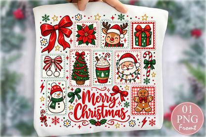 Merry Christmas Santa Holiday Elements PNG Cute Christmas Sublimation Design
