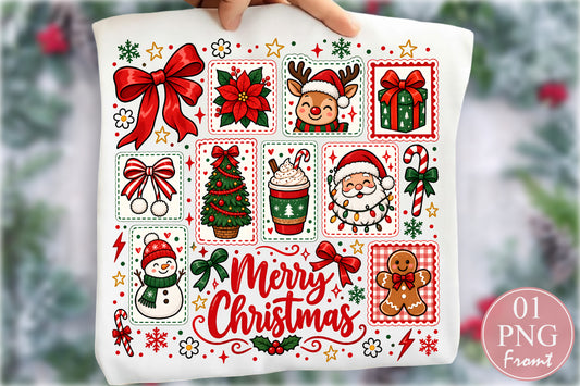 Merry Christmas Santa Holiday Elements PNG Cute Christmas Sublimation Design
