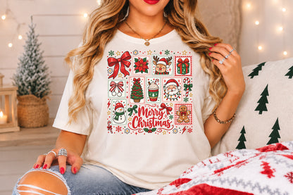 Merry Christmas Santa Holiday Elements PNG Cute Christmas Sublimation Design