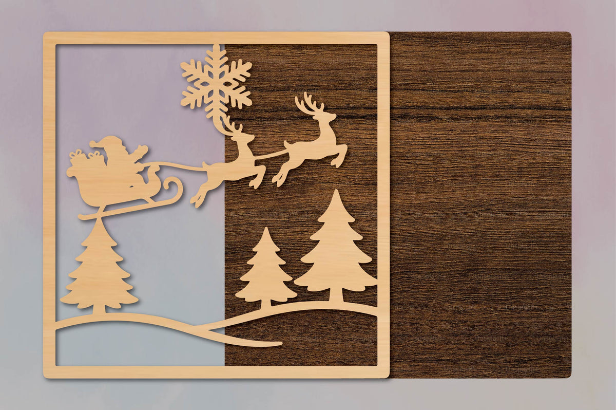 Santa Sleigh Reindeer SVG