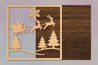 Santa Sleigh Reindeer SVG