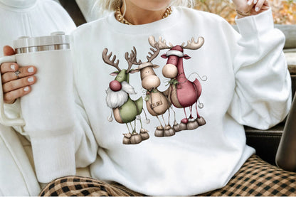 Santa Sleigh and Reindeer Christmas Clipart PNG Bundle
