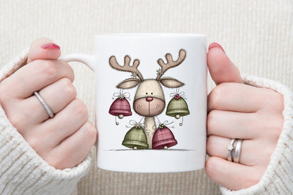 Santa Sleigh and Reindeer Christmas Clipart PNG Bundle