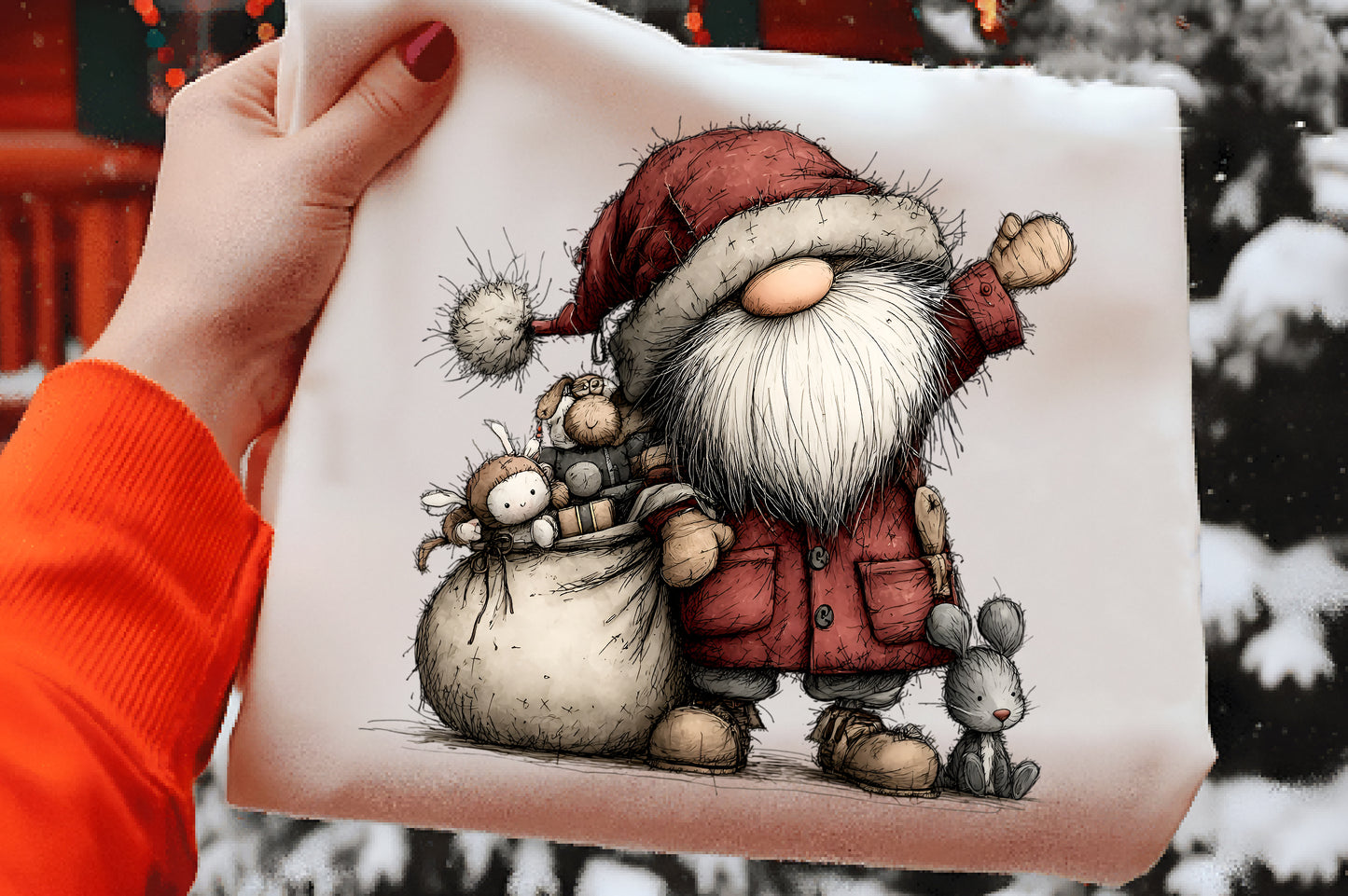 Santa & Reindeer Christmas Clipart PNG Bundle | Cute Watercolor Holiday Santa Claus Clipart