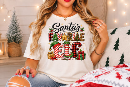 Santa's Favorite Elf Christmas PNG Cute Holiday Sublimation Design
