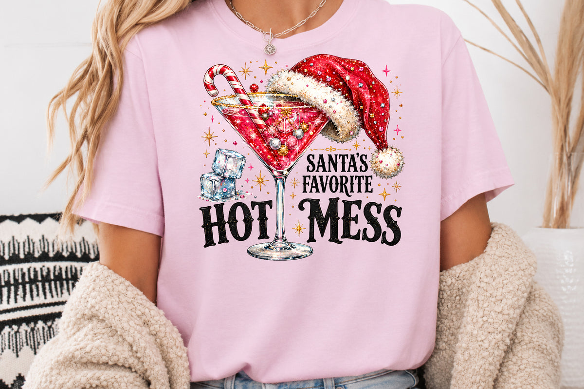 Santa's Favorite Hot Mess Christmas PNG Sublimation Design