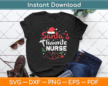 Santa’s Favorite Nurse Christmas Svg Digital Cutting File