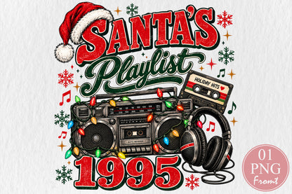 Santa’s Playlist 1995 Christmas PNG