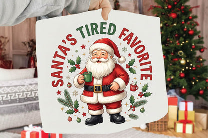 Santa's Tired Favorite Christmas PNG, Funny Santa Holiday Sublimation Design, Christmas Shirt PNG