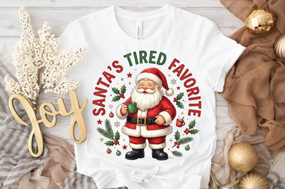 Santa's Tired Favorite Christmas PNG, Funny Santa Holiday Sublimation Design, Christmas Shirt PNG