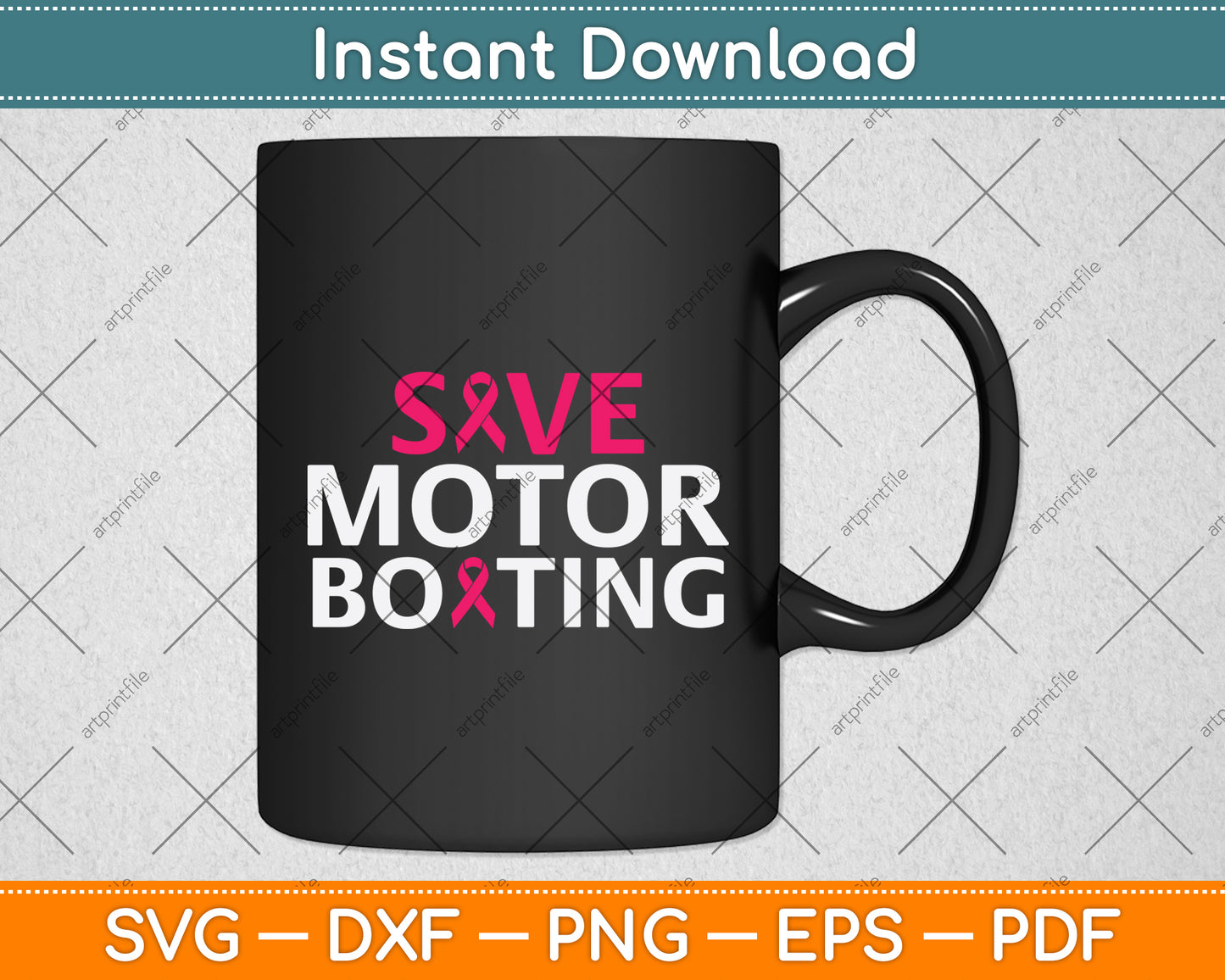 Save Motorboating Breast Cancer Awareness Svg Png Dxf Digital Cutting File