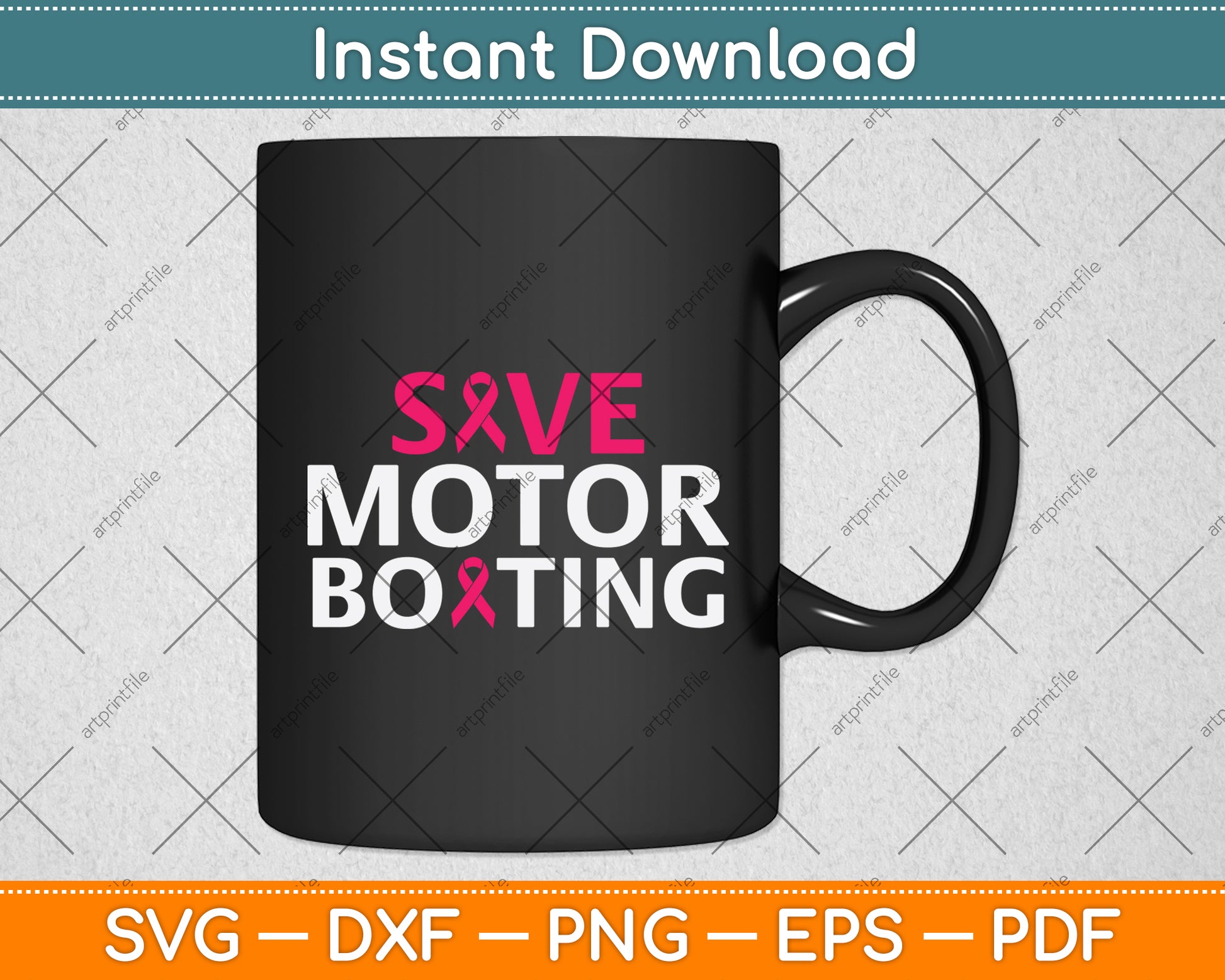 Save Motorboating Breast Cancer Awareness Svg Png Dxf Digital Cutting File