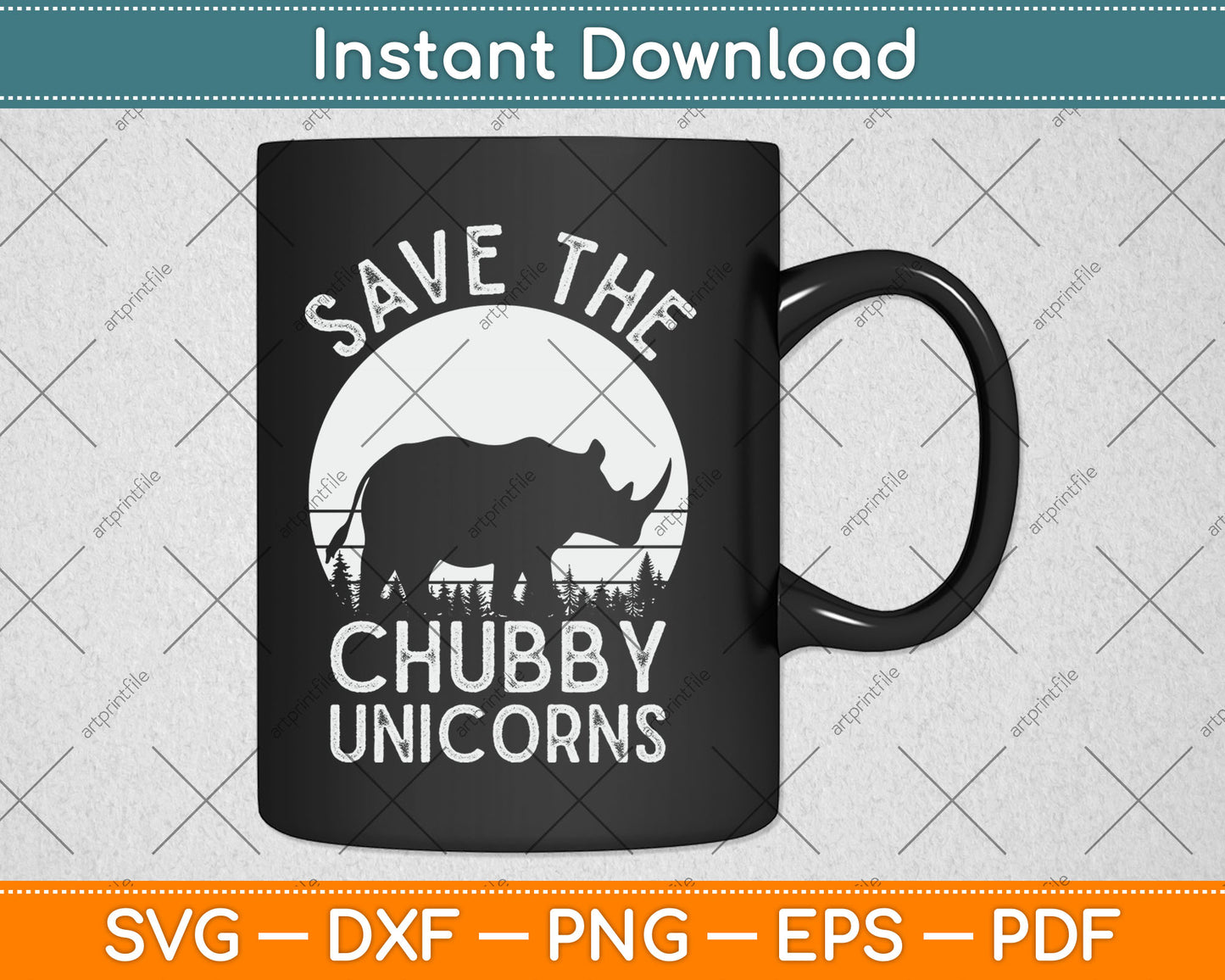 Save The Chubby Unicorns Funny Rhino Animal Rights Svg Digital Cutting File