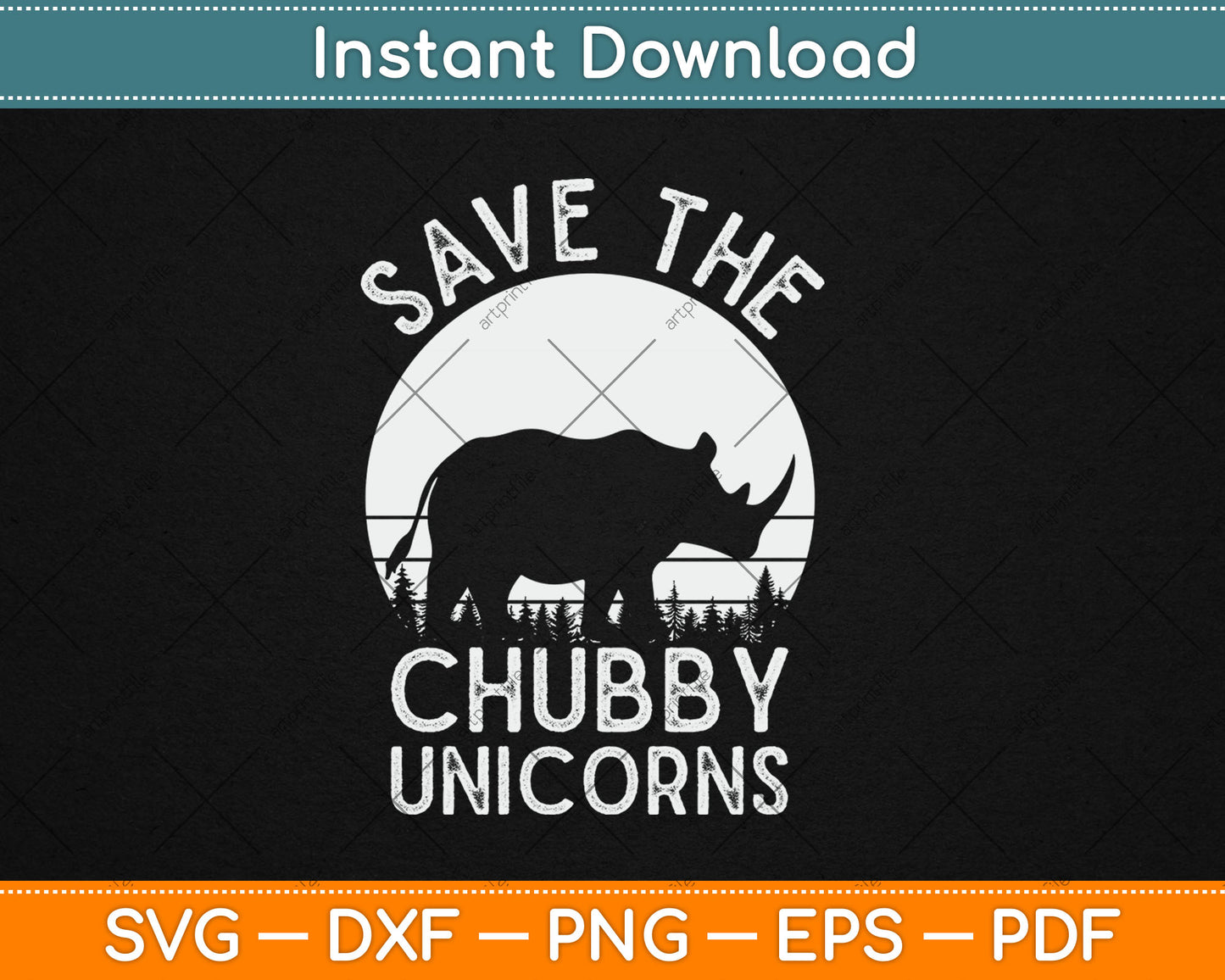 Save The Chubby Unicorns Funny Rhino Animal Rights Svg Digital Cutting File