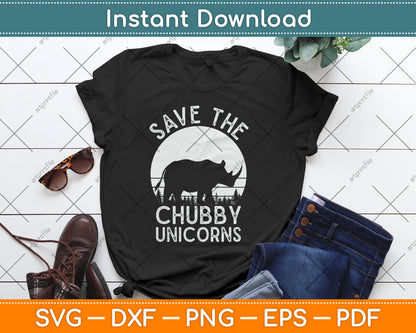 Save The Chubby Unicorns Funny Rhino Animal Rights Svg Digital Cutting File