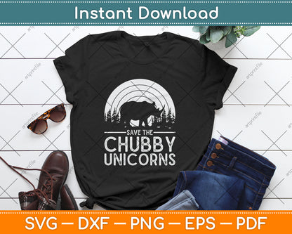 Save The Chubby Unicorns Rhino Svg Digital Cutting File