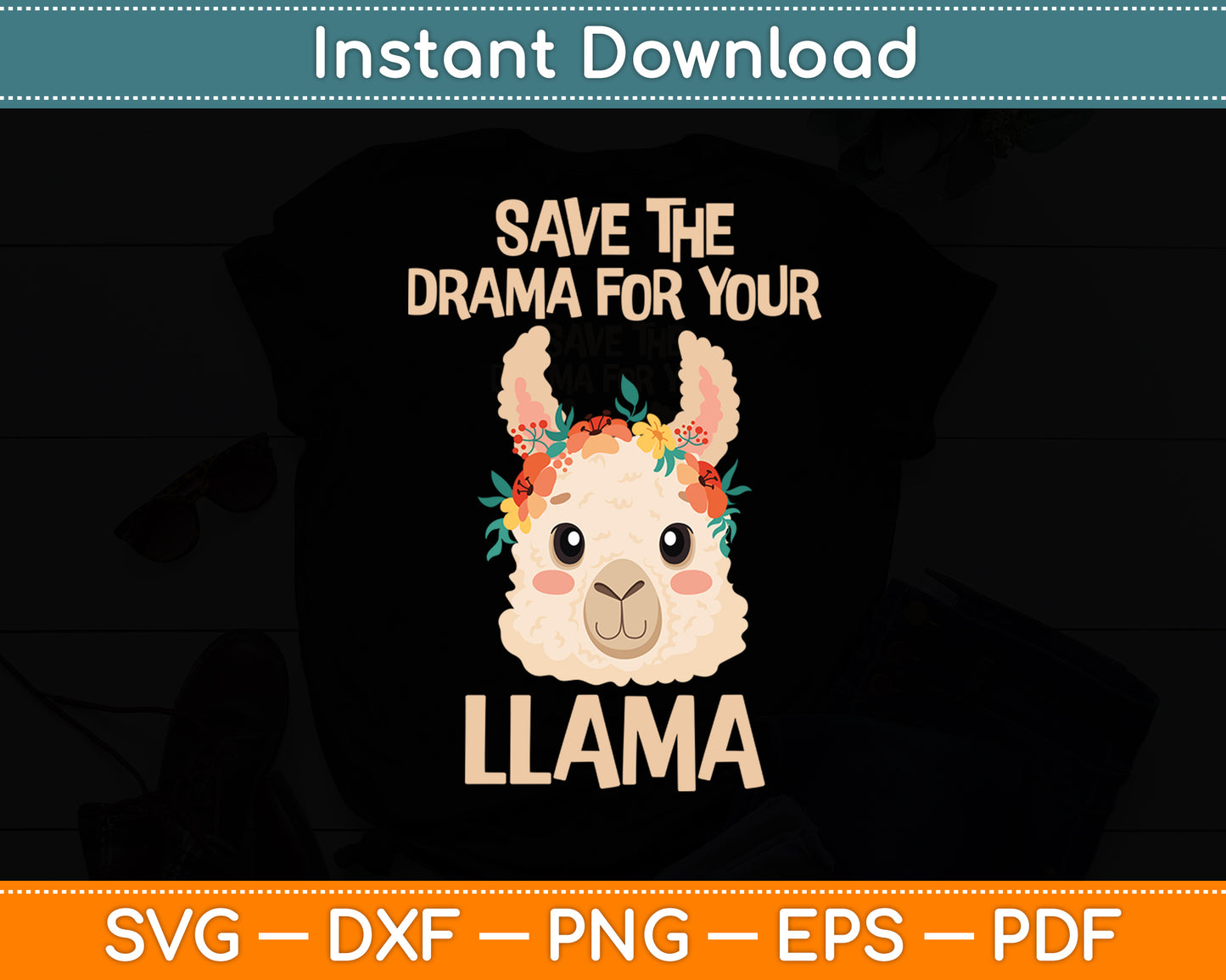 Save The Drama For Your Llama Llama Fan Yoga Svg Digital Cutting File