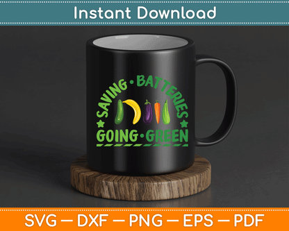 Saving Batteries Going Green SVG Digital Cutting File