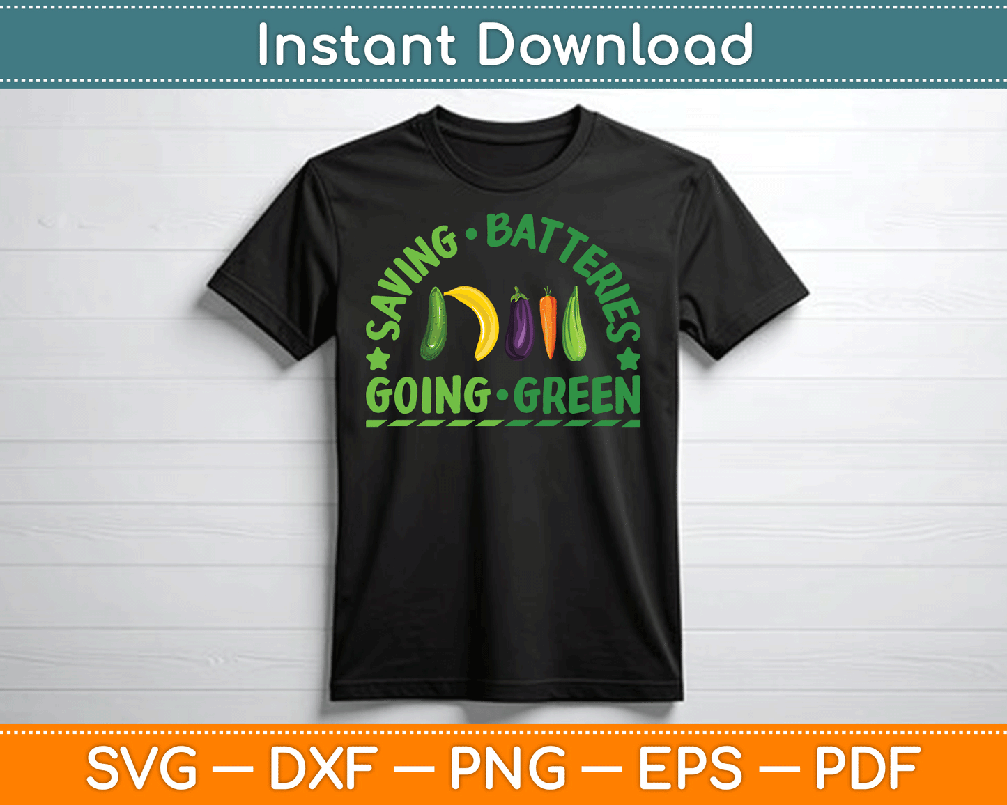 Saving Batteries Going Green SVG Digital Cutting File