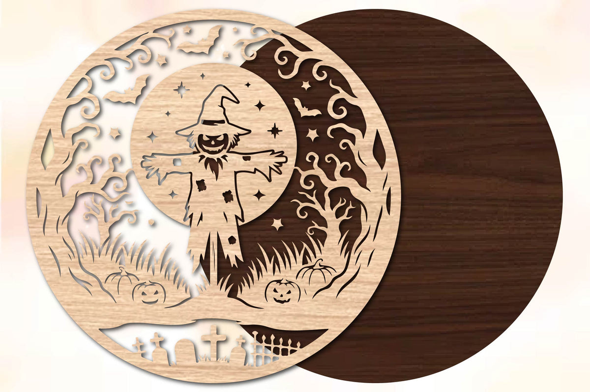 Scarecrow Halloween Pumpkin Laser Cut SVG