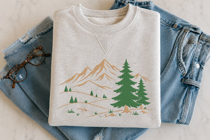 Scene Embroidery Design – Beautiful Scenic Machine Embroidery Pattern, Nature Landscape & Decorative Embroidery Design