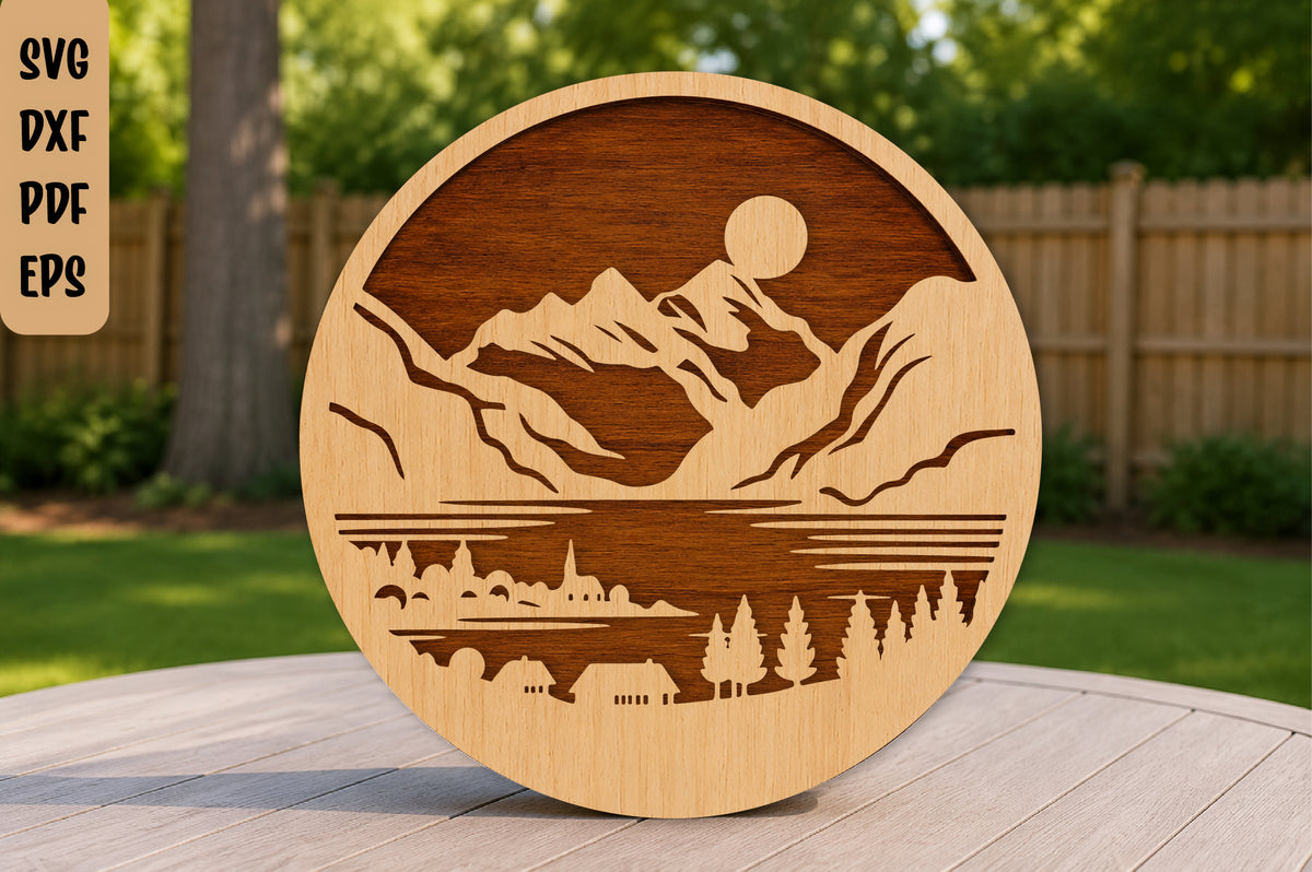 Scenic Landscape Laser Cut SVG