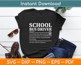 School Bus Driver Definition School Bus Driver Funny Svg Digital Cutting File