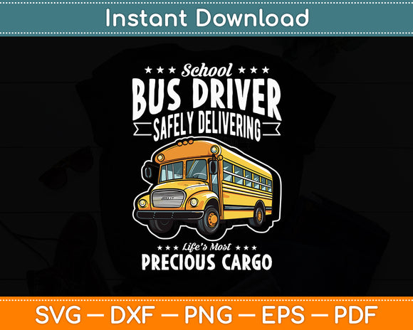 School Bus Driver Safely Delivering Precious Svg Digital Cutting File