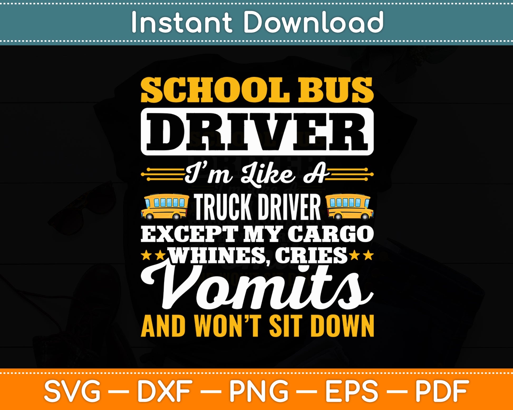 School Bus Drivers District Yellow Shuttle Bus Drivers Svg Digital Cutting File