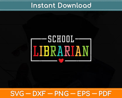 School Librarian Svg Digital Cutting File