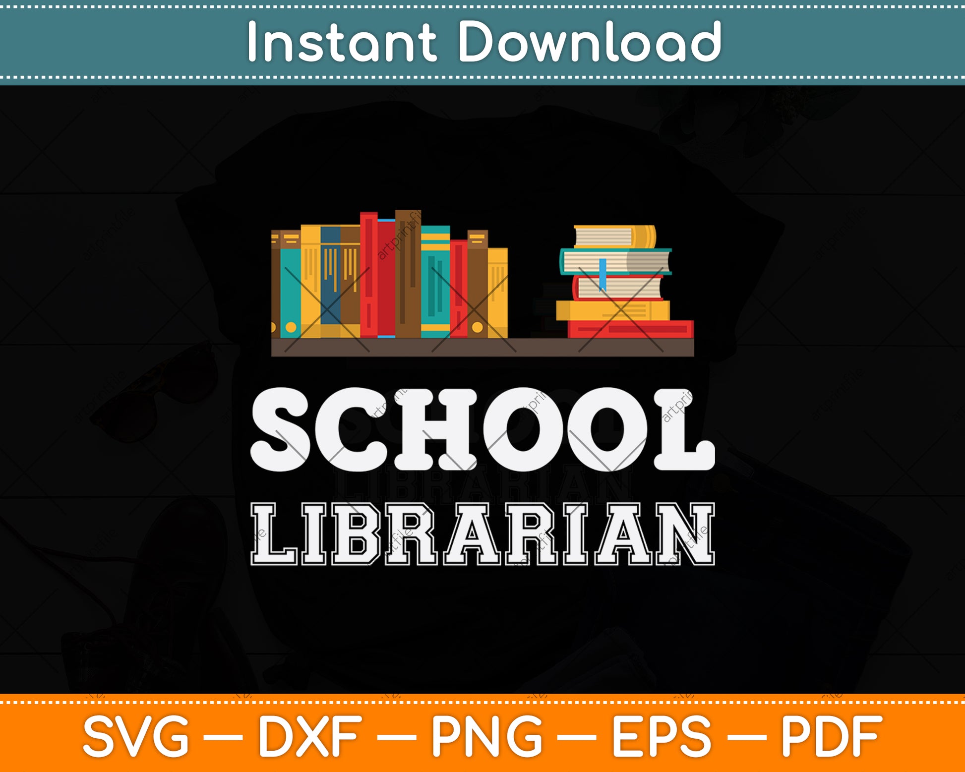 School Librarian Teacher Svg Digital Cutting File