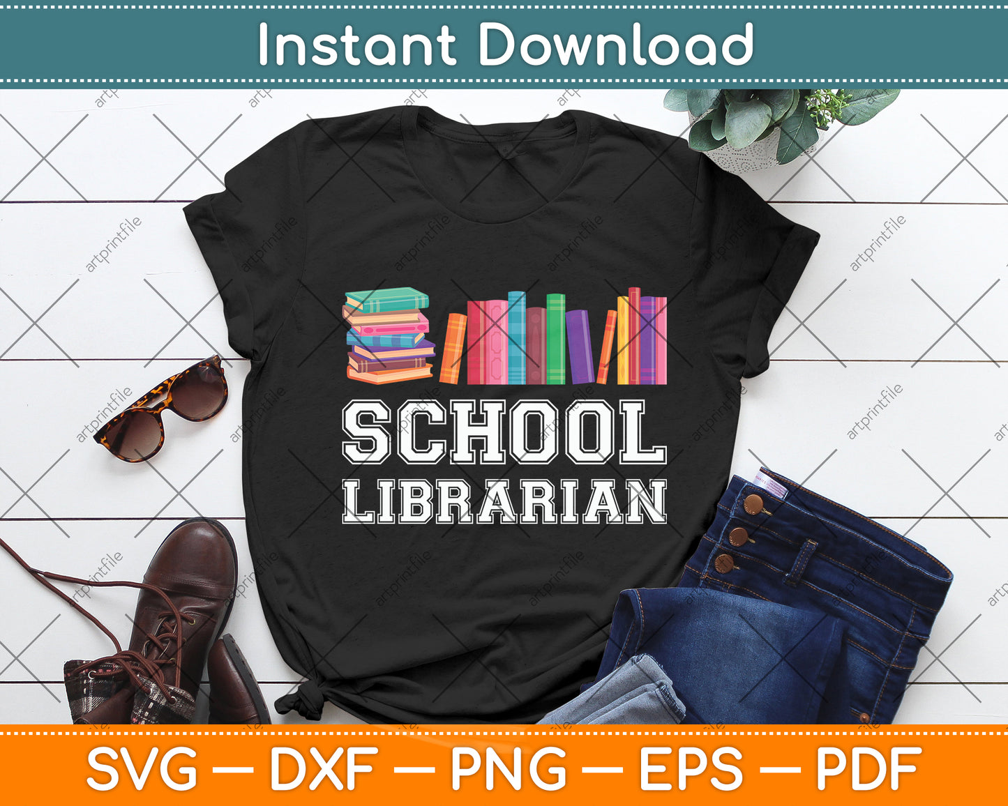 School Librarian Svg Digital Cutting File