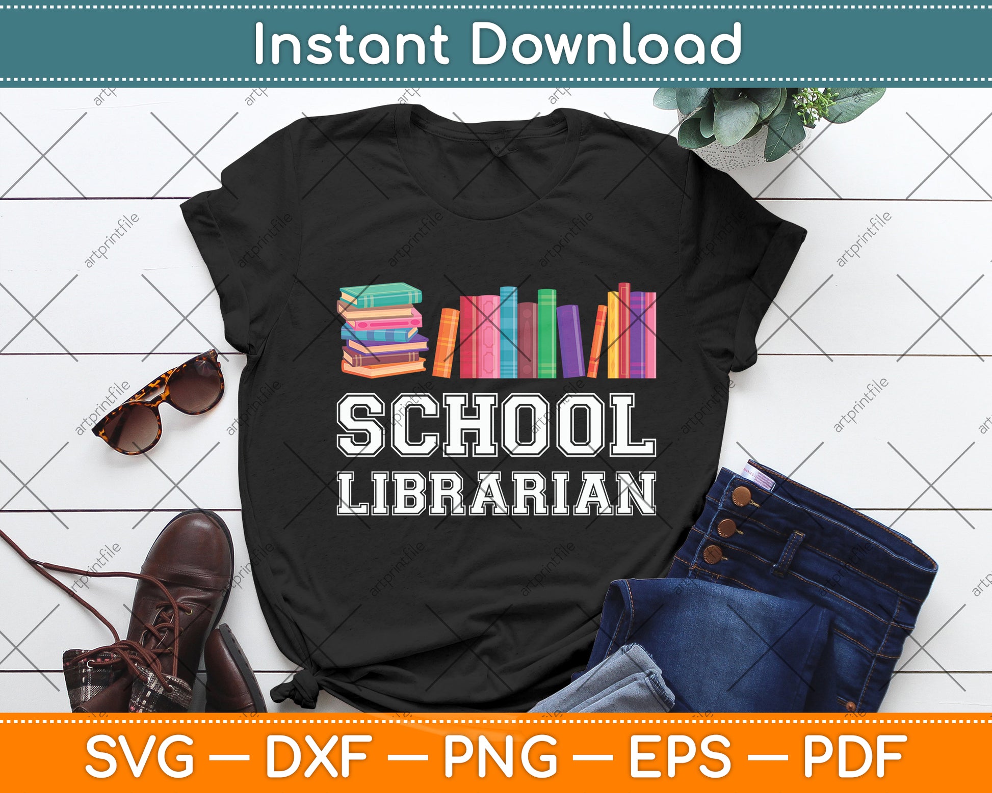 School Librarian Svg Digital Cutting File