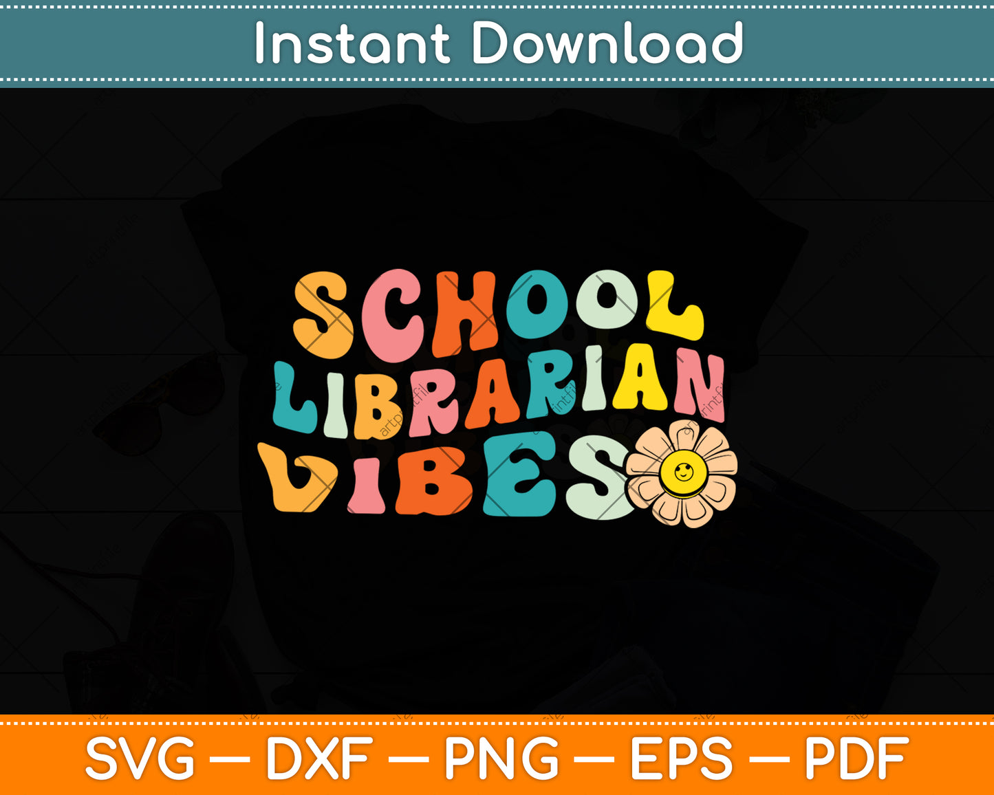 School Librarian Vibes Svg Digital Cutting File