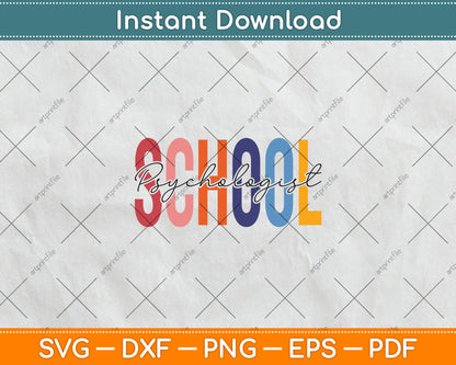 School Psychologist Rainbow Psychology Teacher Svg Digital Cutting File