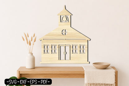 Christmas Schoolhouse Laser Cut SVG Design