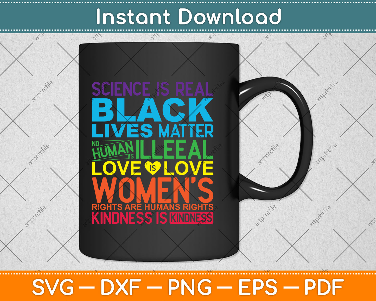 Science Is Real Black Lives Matter Rainbow LGBT Pride Gay Svg Digital Cutting File