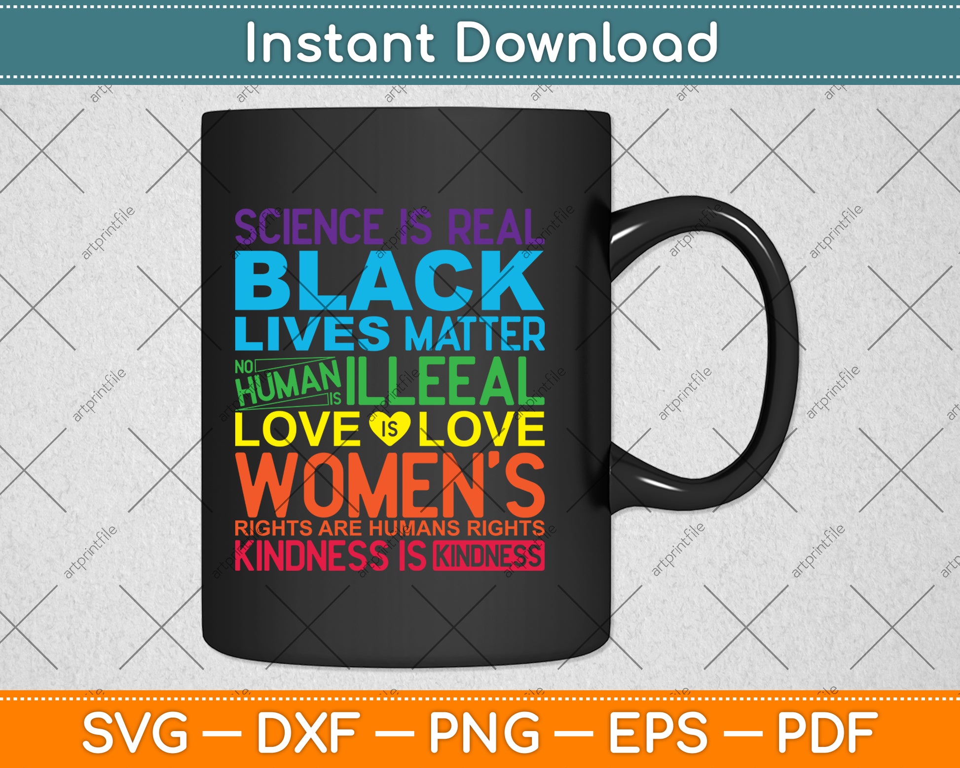 Science Is Real Black Lives Matter Rainbow LGBT Pride Gay Svg Digital Cutting File