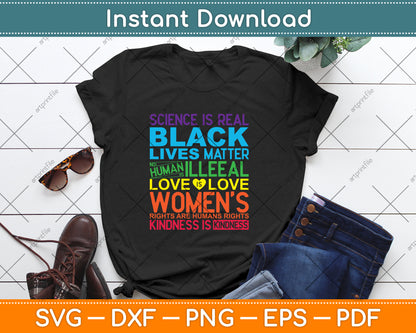 Science Is Real Black Lives Matter Rainbow LGBT Pride Gay Svg Digital Cutting File