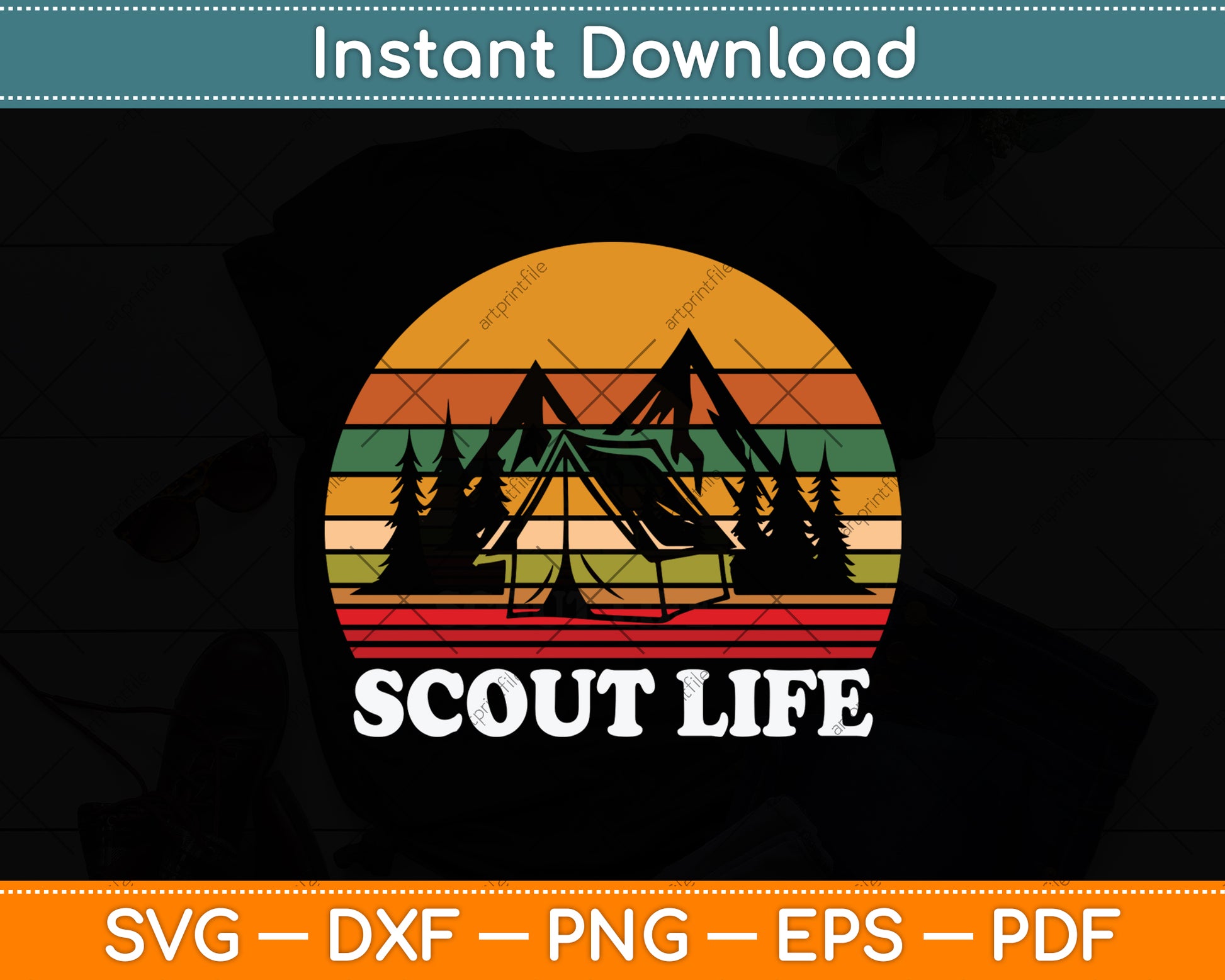 Scout Life Vintage Retro Lover Svg Png Dxf Digital Cutting File