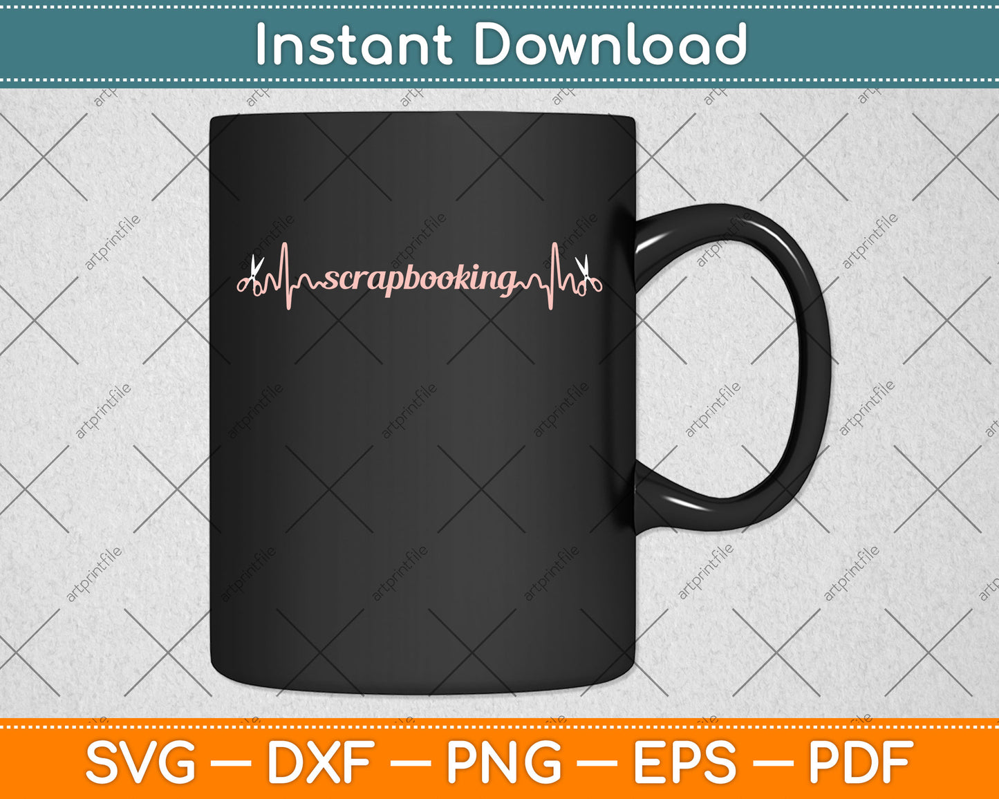 Scrapbook Heartbeat Scrapbooking Svg Png Dxf Digital Cutting File