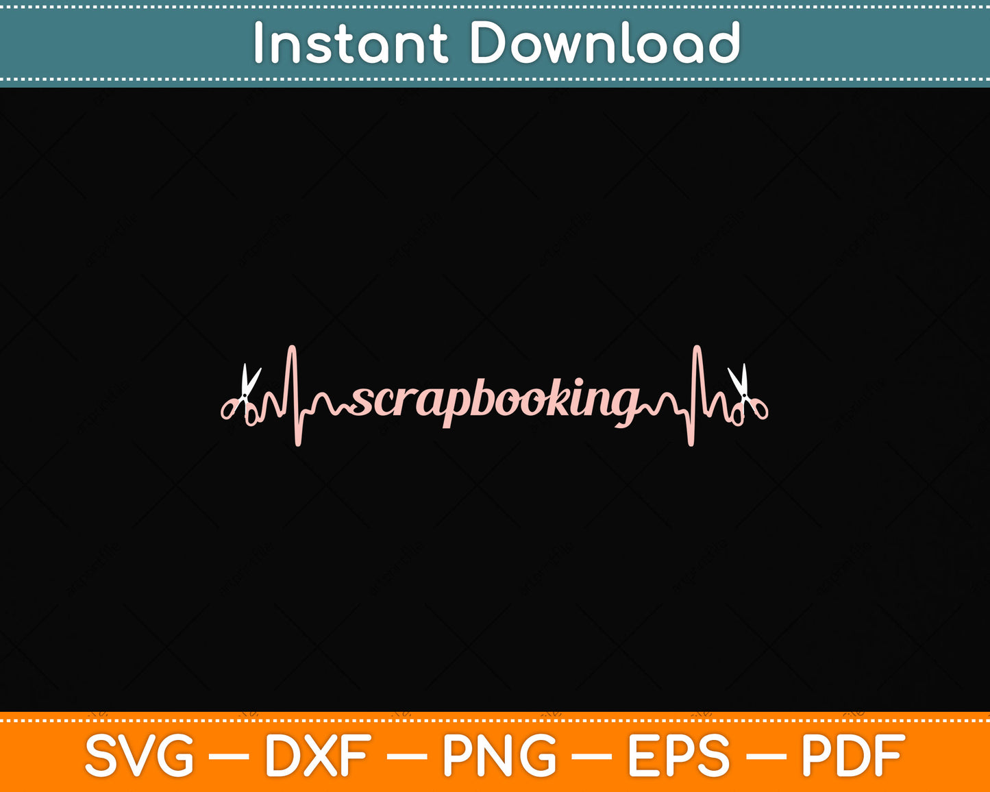 Scrapbook Heartbeat Scrapbooking Svg Png Dxf Digital Cutting File