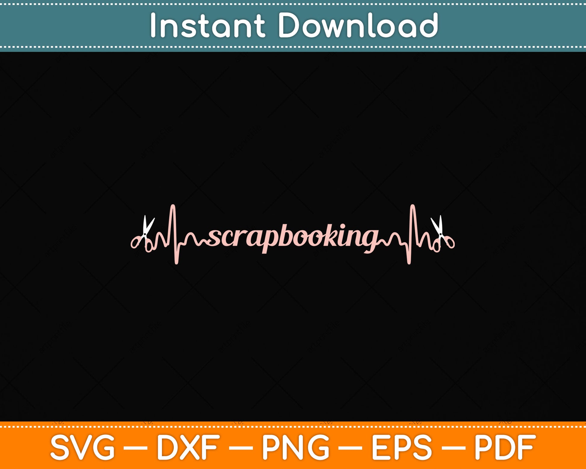 Scrapbook Heartbeat Scrapbooking Svg Png Dxf Digital Cutting File