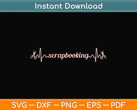 Scrapbook Heartbeat Scrapbooking Svg Png Dxf Digital Cutting File