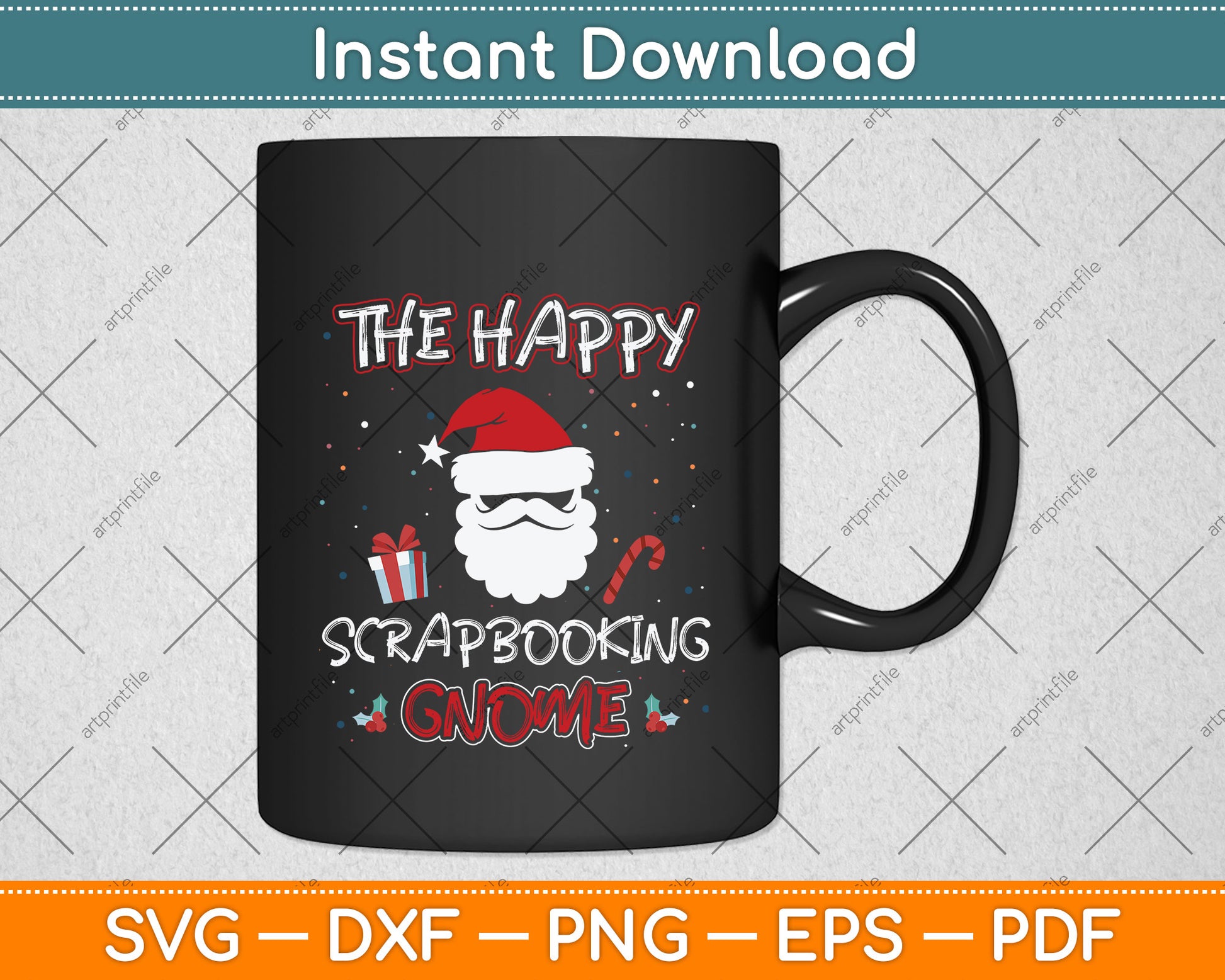 Scrapbooking Christmas Gnome Svg Png Dxf Digital Cutting File