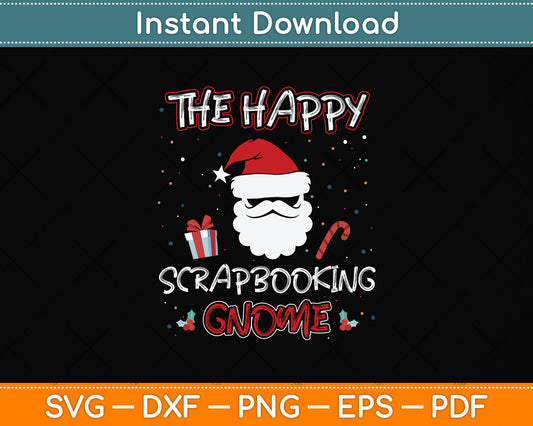 Scrapbooking Christmas Gnome Svg Png Dxf Digital Cutting File